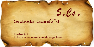 Svoboda Csanád névjegykártya
