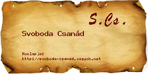 Svoboda Csanád névjegykártya